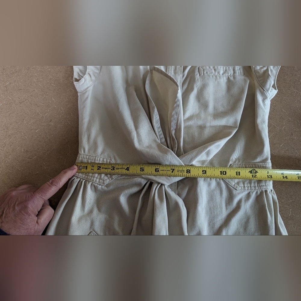 Marc Jacobs Cream/Tan Snap Front Tie Waist "trench" dress Size 4 Classy - Picture 5 of 11